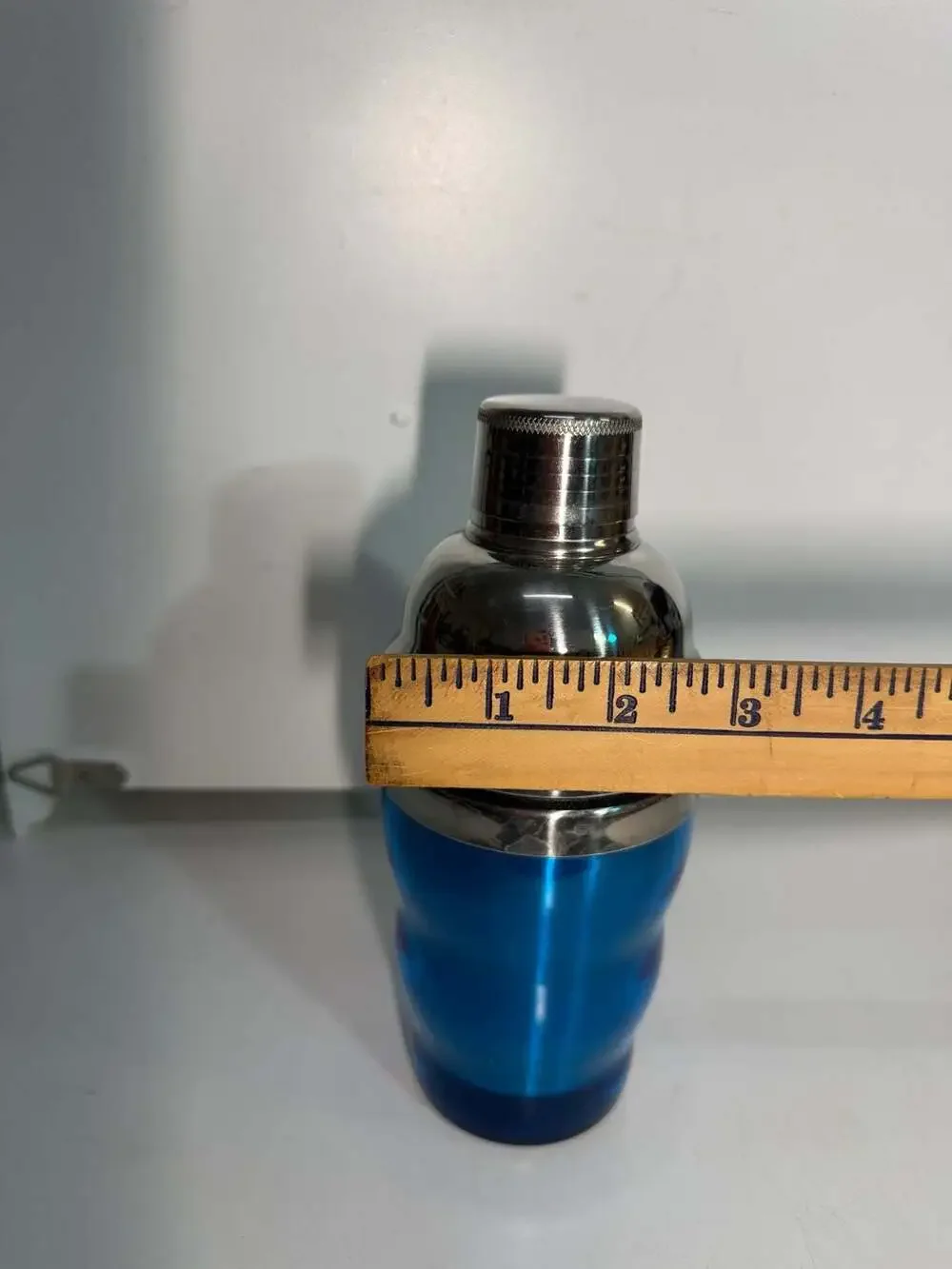 Cocktail Shaker, Blue and Stainless Steel